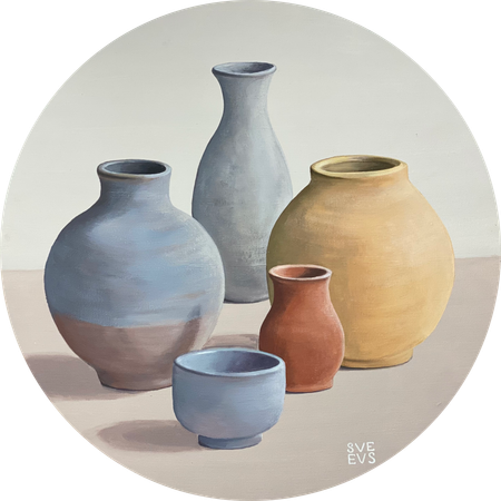 Светлана Евсеева (Картина, живопись - 
                  40 x 40 см) Глиняные вазы