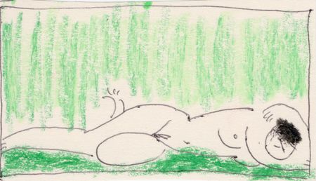 Марсель Ялалов (Авторская графика - 
                  8 x 5 см) Nude