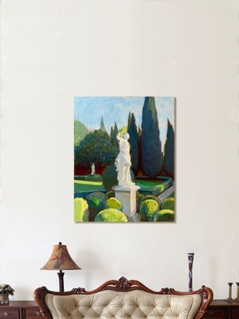 Алексей Кротов (Картина, живопись - 
                  40 x 50 см) Скульптура в саду