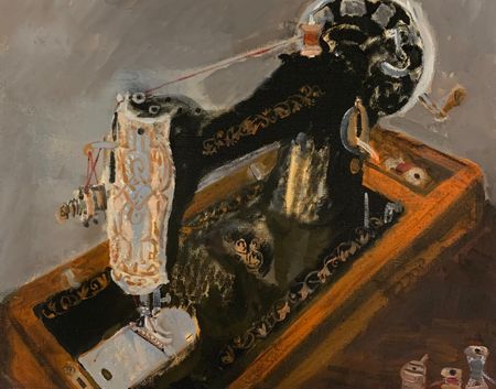 Ира Васильева (Картина, живопись - 
                  50 x 40 см) "Зингер", присланный мне по что печатником Мухиным из Нижнего Новгорода