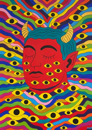 Виолетта Киселева (Картина, живопись - 
                  100 x 140 см) Спящий демон