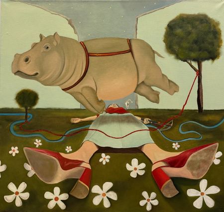 Нина Григель (Картина, живопись - 
                  86 x 81 см) Во всем виновата она?