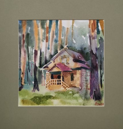 Регина Буглеева (Авторская графика - 
                  30 x 30 см) Сосновый бор