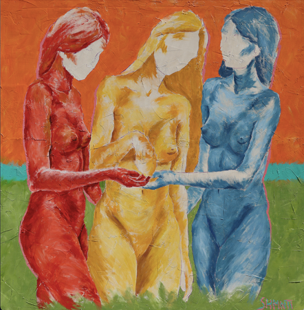 Shomina Ti (Картина, живопись - 
                  150 x 150 см) Тройка