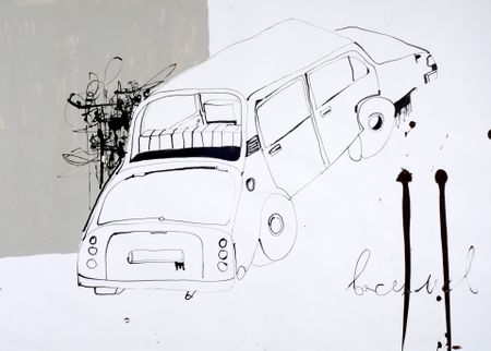 Алексей Васильев (Авторская графика - 
                  86 x 61.5 см) Автомобили 3/4