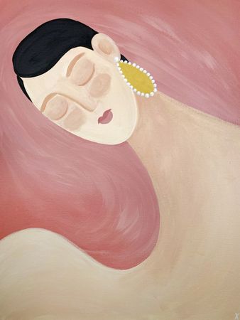 Ксения Хромцова (Картина, живопись - 
                  40 x 50 см) Девушка с сережкой