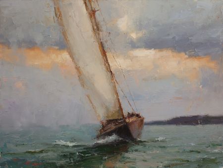 Евгений Бурцев (Картина, живопись - 
                  80 x 60 см) Уходящий от бури. Море