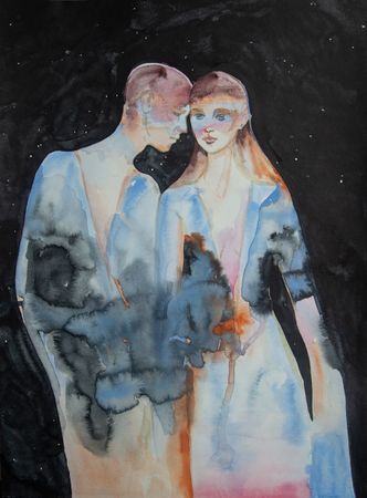 Елизавета Журавлева (Авторская графика - 
                  29 x 42 см) Растворяясь…