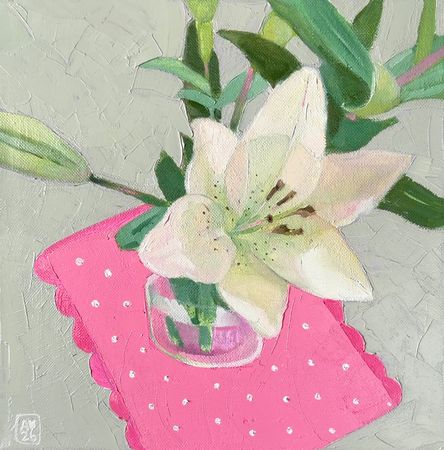 Александра Сергеева (Картина, живопись - 
                  25 x 25 см) Лилия