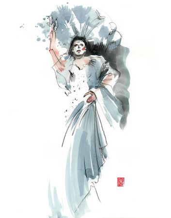 Виктория Севастьянова (Авторская графика - 
                  30 x 40 см) Burlesque 016