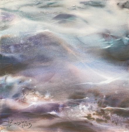 Анна Богинская (Авторская графика - 
                  55 x 55 см) Море внутри (Self-Sea)