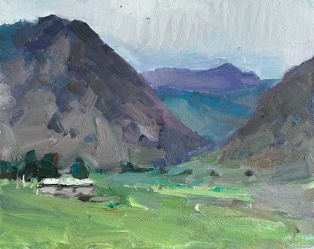 Илья Хахарев (Авторская графика - 
                  30 x 24 см) Горы Киргизии