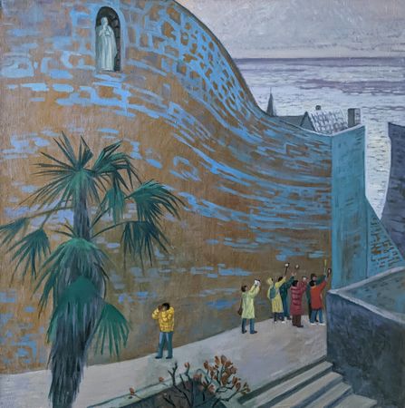 Екатерина Маланьина (Картина, живопись - 
                  70 x 70 см) Чужие. Франция