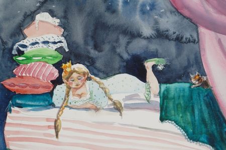Елена Санина (Авторская графика - 
                  27 x 39 см) Принцесса на горошине