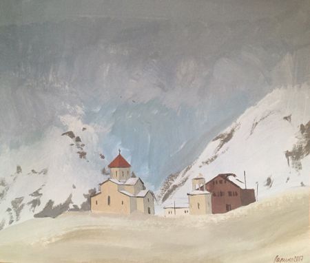Кристина Ларина (Авторская графика - 
                  19.2 x 16.2 см) Гудаури