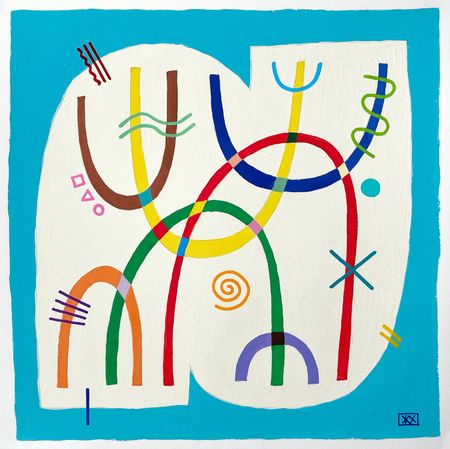 Женя Хитрова (Авторская графика - 
                  26 x 26 см) Голубо‑Сливочное