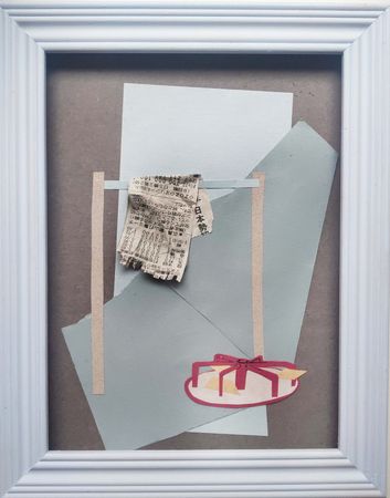 Валерия Финина (Коллаж / ассамбляж - 
                  22.5 x 28.7 см) На турнички