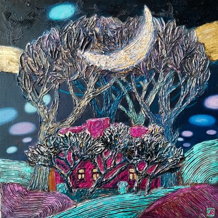 Зарина Абисалова (Картина, живопись - 
                  50 x 50 см) Облакам тоже снятся сны