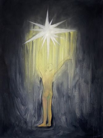 Оля Душкина (Картина, живопись - 
                  82 x 104 см) Посияй мне немножко, пожалуйста