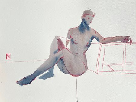 Виктория Севастьянова (Авторская графика - 
                  30 x 21 см) Nu sketch