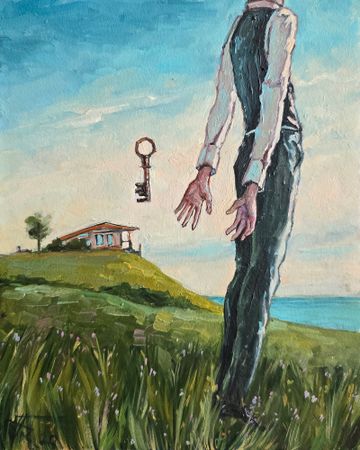 Александр Буданов (Авторская графика - 
                  24 x 30 см) Ловец ключей