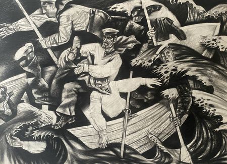 Василий Крушельницкий (Авторская графика - 
                  90 x 70 см) Шторм