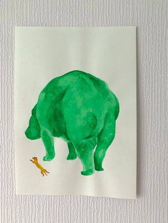 Мария Черепанова (Авторская графика - 
                  21 x 29.7 см) Бегемот и ласка