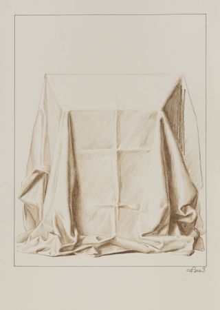 Виктор Пономаренко (Авторская графика - 
                  30 x 42 см) Белый стол.2