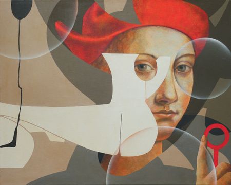 Ольга Рикун (Картина, живопись - 
                  100 x 80 см) Мальчик в красном берете