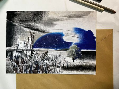Александра Курьянова (Авторская графика - 
                  21 x 29.7 см) Скоро ночь
