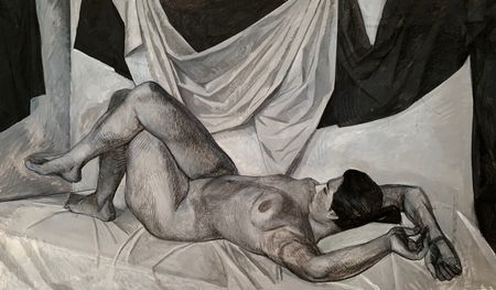 Елизавета Тульчинская (Картина, живопись - 
                  162 x 96 см) Обнаженная модель