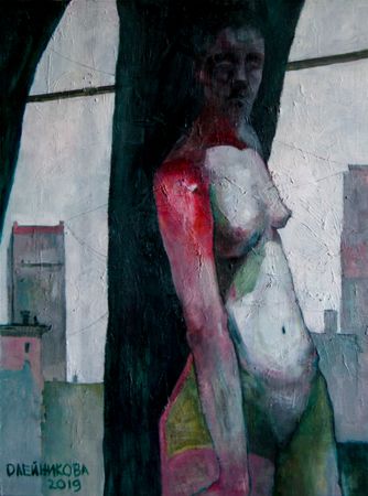 Лера Олейникова (Картина, живопись - 
                  54 x 72 см) Обожженное плечо
