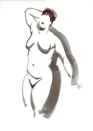 Виктория Севастьянова (Авторская графика - 
                  30 x 42 см) Ню 0150