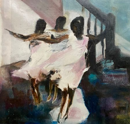 Елена Троянская (Картина, живопись - 
                  30 x 30 см) Танцующие
