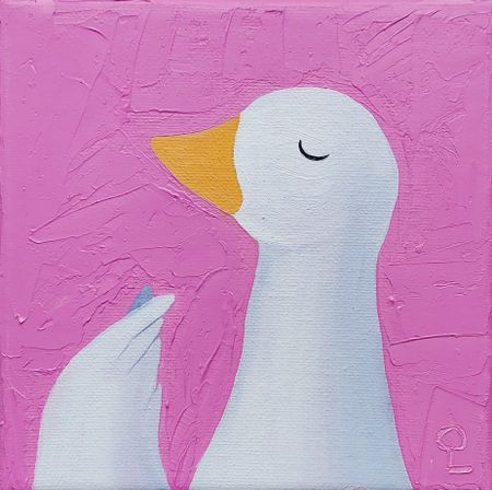 Оливия Лем (Картина, живопись - 
                  15 x 15 см) Гусик любви 2.0