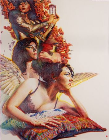 Алан Хатагты (Авторская графика - 
                  114 x 145 см) Сфинкс и загадки на время