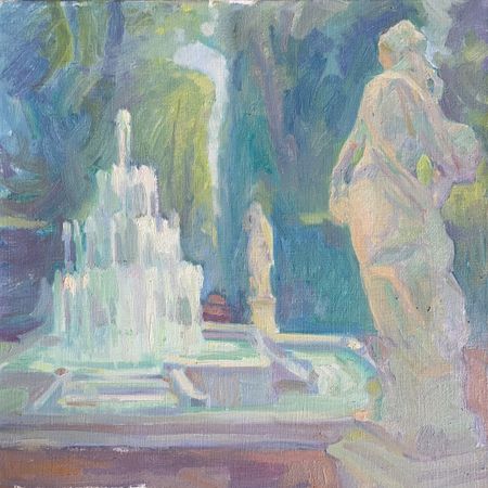 Мария Волкова (Картина, живопись - 
                  50 x 50 см) Летний сад