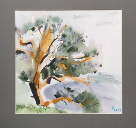 Регина Буглеева (Авторская графика - 
                  30 x 30 см) На берегу реки