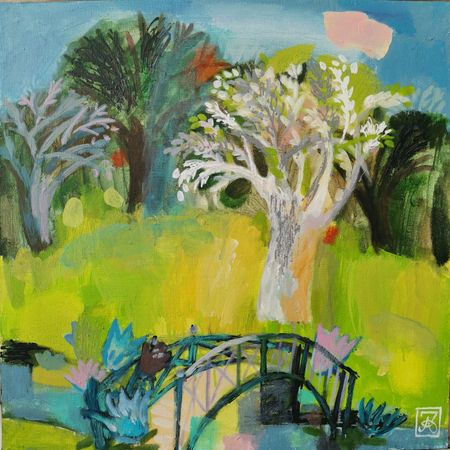 Зарина Абисалова (Картина, живопись - 
                  60 x 60 см) Кувшинки в цвету
