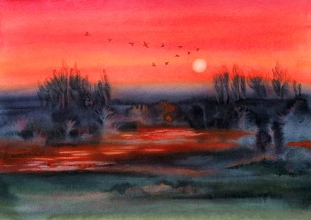 Юлия Куртова (Авторская графика - 
                  59 x 41 см) Красное