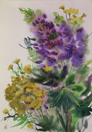 Елена Санина (Авторская графика - 
                  27 x 38 см) Солнечный коктейль