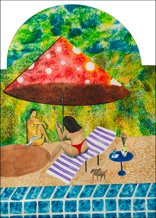 Кирилл Манчунский (Графика печатная - 
                  50 x 70 см) У бассейна