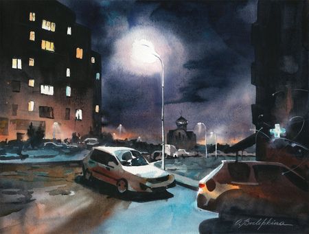 Ольга Безлепкина (Авторская графика - 
                  50 x 40 см) Церковь всех святых