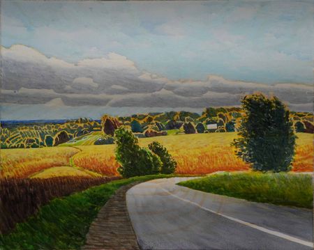 Николай Пак (Картина, живопись - 
                  50 x 40 см) Деревня