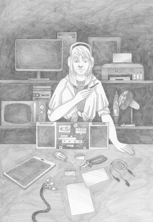 Витана Маковская (Авторская графика - 
                  21 x 29.7 см) Техника