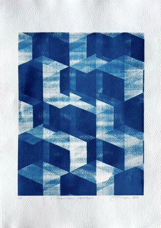 Юлия Милякова (Графика печатная - 
                  21 x 30 см) Дома и геометрия