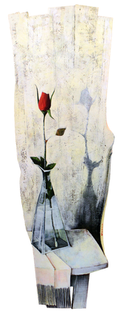 Нодар Хохобашвили (Картина, живопись - 
                  39 x 114.5 см) Роза (малая)