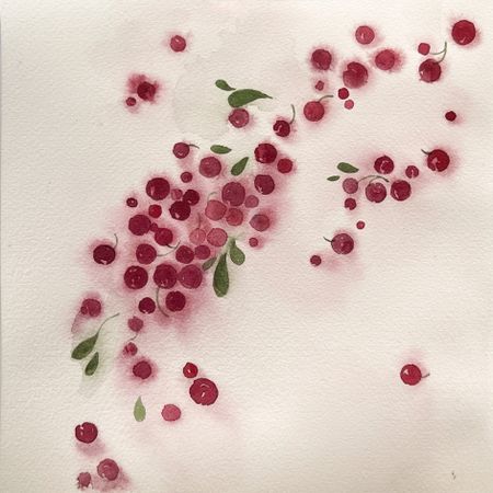 Valentine Solonski (Авторская графика - 
                  20 x 20 см) Брусника 4