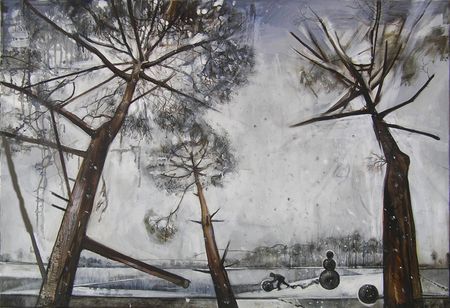 Екатерина Лутохина (Картина, живопись - 
                  110 x 75 см) Черный снег