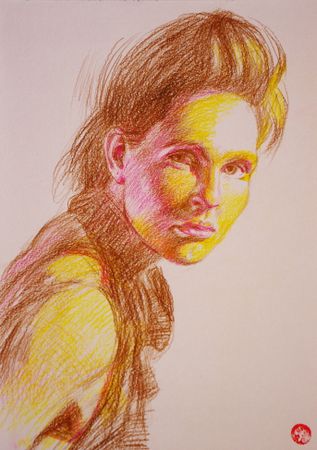 Алан Хатагты (Авторская графика - 
                  30 x 42 см) Работа из серии "Вечерний рисунок"